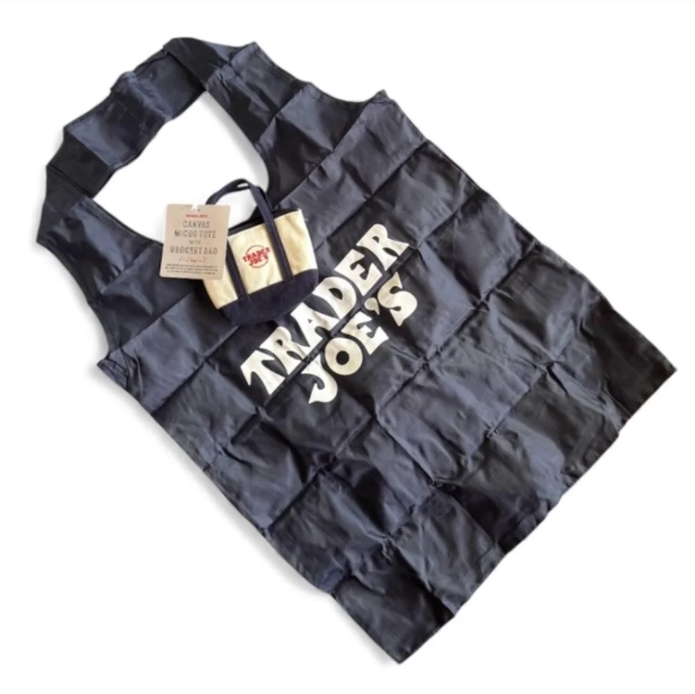 💙Trader Joe's Navy Blue Canvas Tote Set - Picture 3 of 3